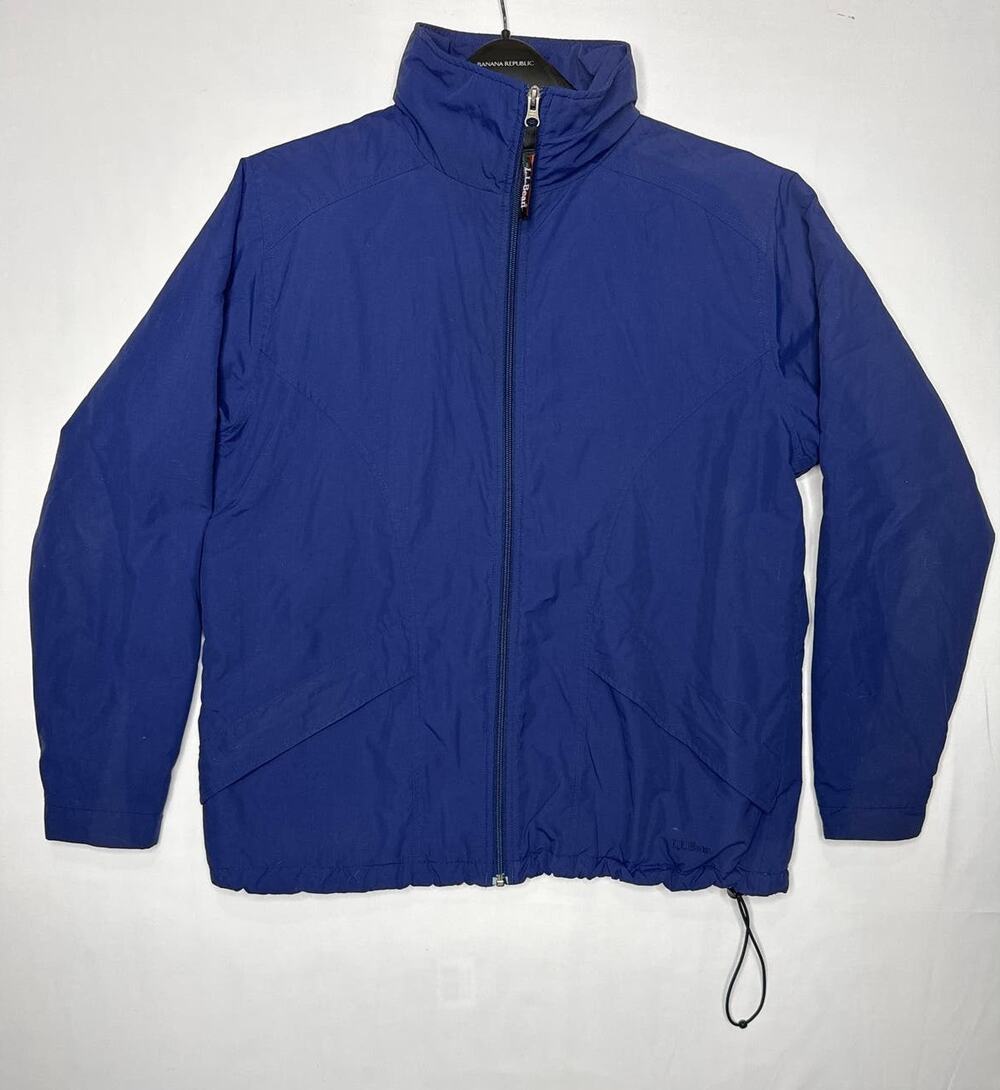 Vintage L.L. Bean 80's jacket fully thinsulate lined hidden hood in navy size XL